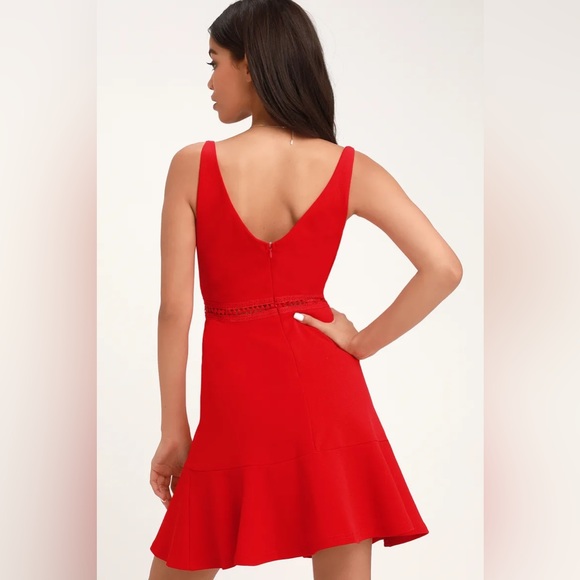 Lulu’s Red Mini Dress - Picture 3 of 4
